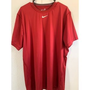 Red Nike workout shirt